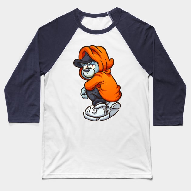 Hooded Teddy bear Baseball T-Shirt by memoangeles